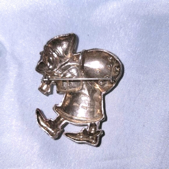 Sterling Silver Santa Red Enamel Pin Retired Metropolitan Awesome Holiday Gift - Picture 3 of 4